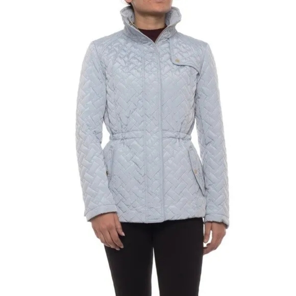 COLE HAAN Signature Quilted Sky Blue Women's Jacket Small Petite. Like new! - Picture 7 of 8